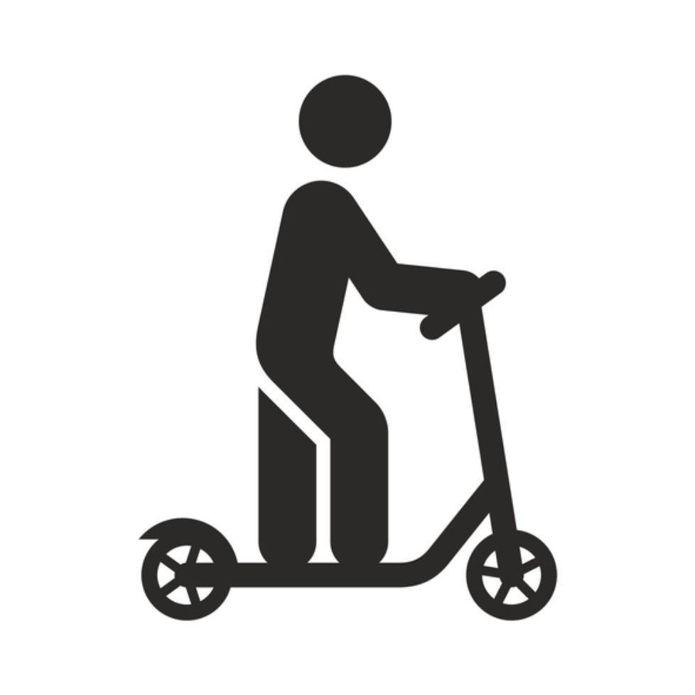 Electric scooter icon. E-scooter. Kick scooter.